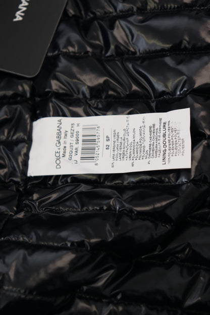 Chaqueta con cuello y cremallera completa de lana negra de Dolce & Gabbana