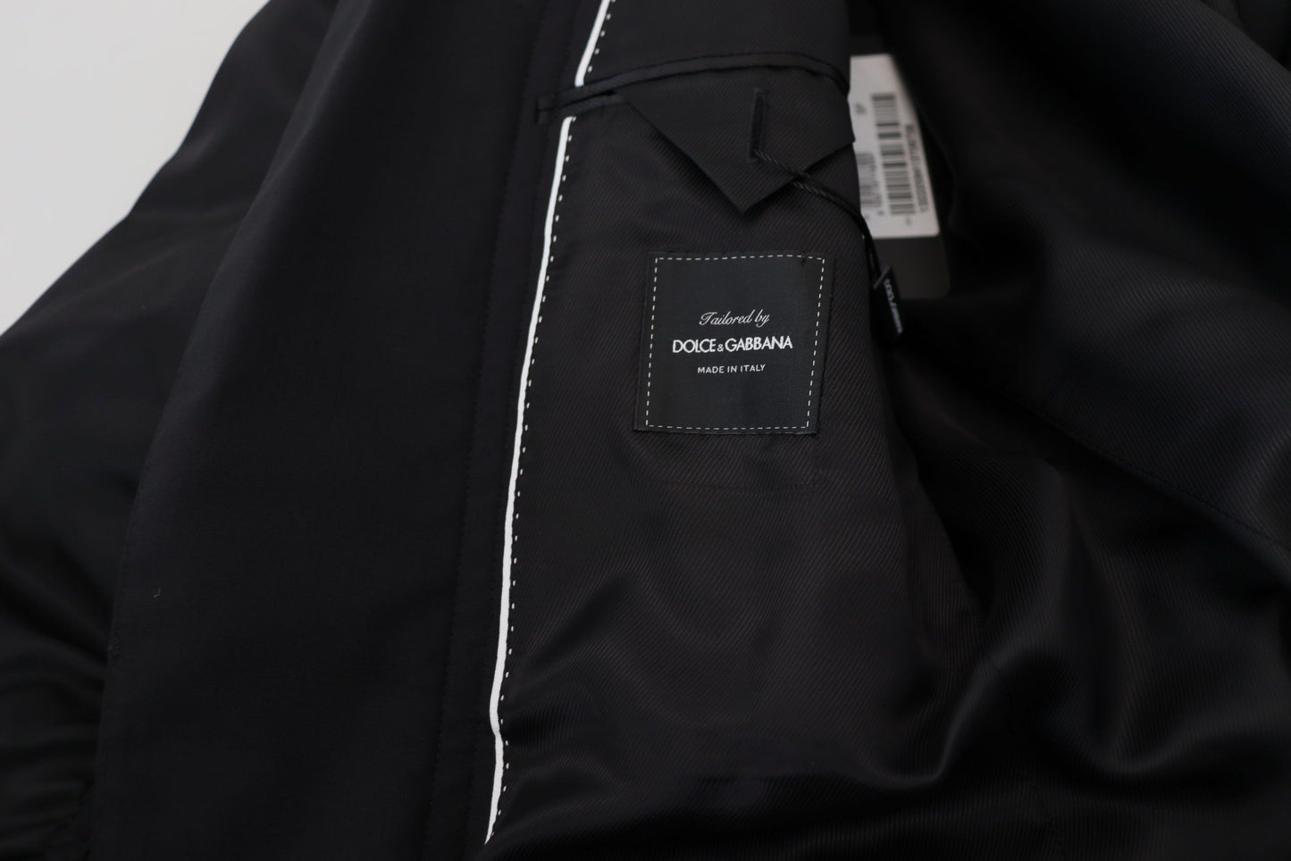 Veste Dolce & Gabbana en Laine Noire à Manches Longues Entièrement Zippée