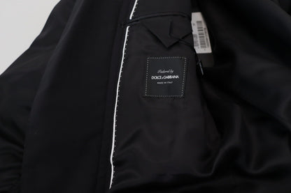 Veste Dolce & Gabbana en Laine Noire à Manches Longues Entièrement Zippée