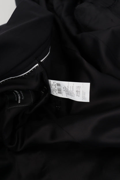 Veste Dolce & Gabbana en Laine Noire à Manches Longues Entièrement Zippée