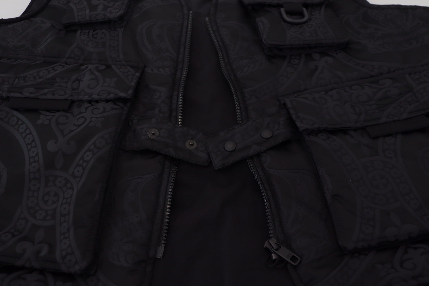 Veste sans manches Dolce & Gabbana en nylon noir à fermeture éclair intégrale