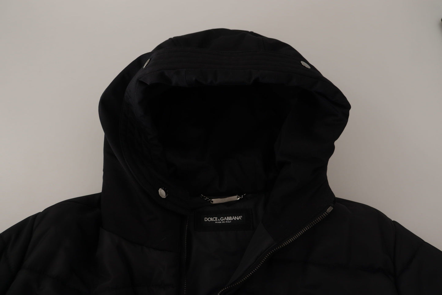 Manteau Parka à Capuche Dolce & Gabbana en Nylon Noir Veste d'Hiver