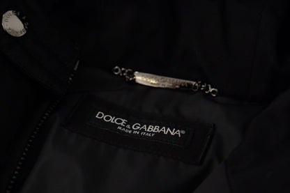 Manteau Parka à Capuche Dolce & Gabbana en Nylon Noir Veste d'Hiver