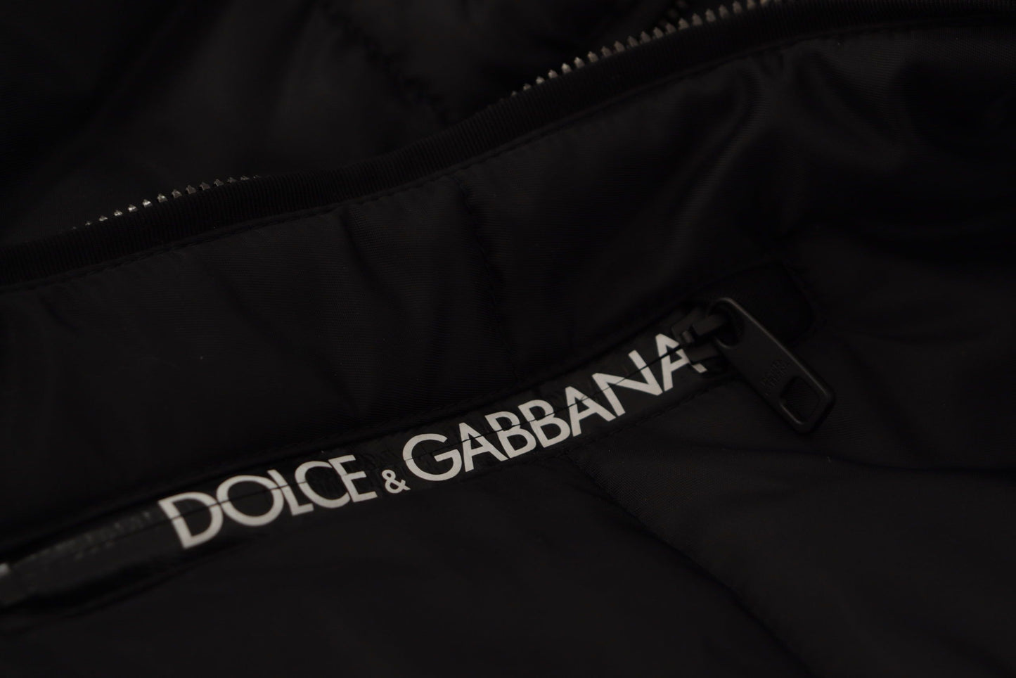 Manteau Parka à Capuche Dolce & Gabbana en Nylon Noir Veste d'Hiver