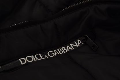 Manteau Parka à Capuche Dolce & Gabbana en Nylon Noir Veste d'Hiver