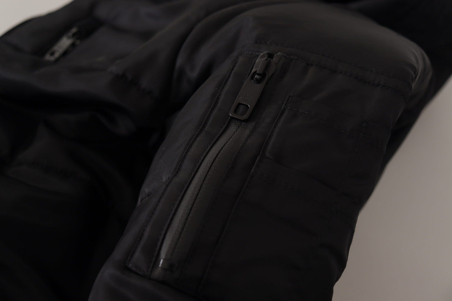 Manteau Parka à Capuche Dolce & Gabbana en Nylon Noir Veste d'Hiver