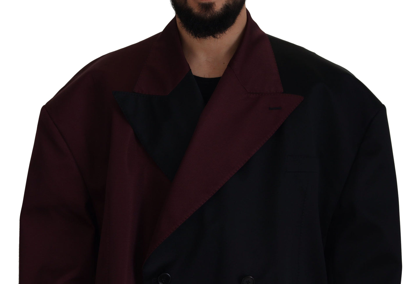 Chaqueta cruzada de poliéster burdeos de Dolce & Gabbana