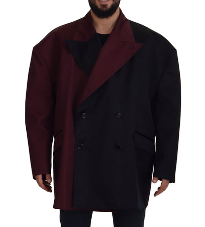 Chaqueta cruzada de poliéster burdeos de Dolce & Gabbana