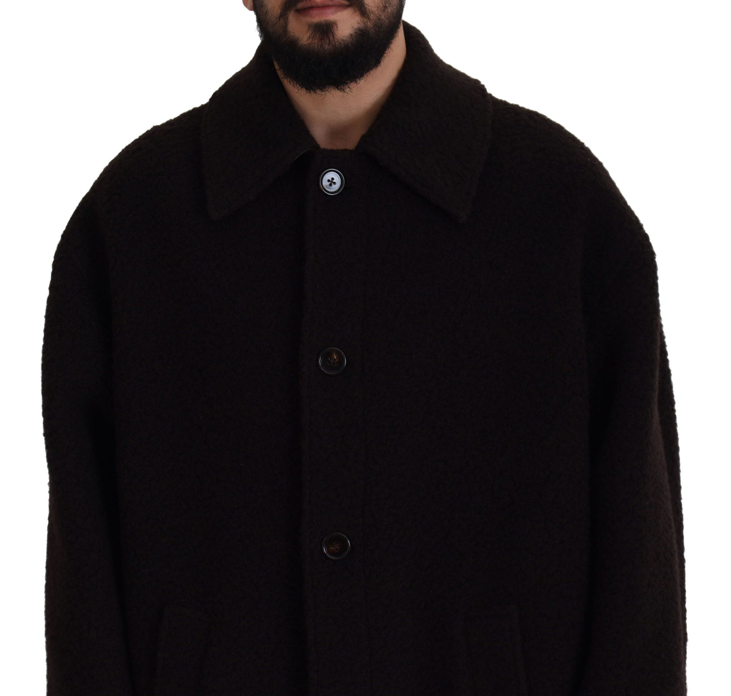 Manteau trench Dolce & Gabbana noir en alpaga à boutons