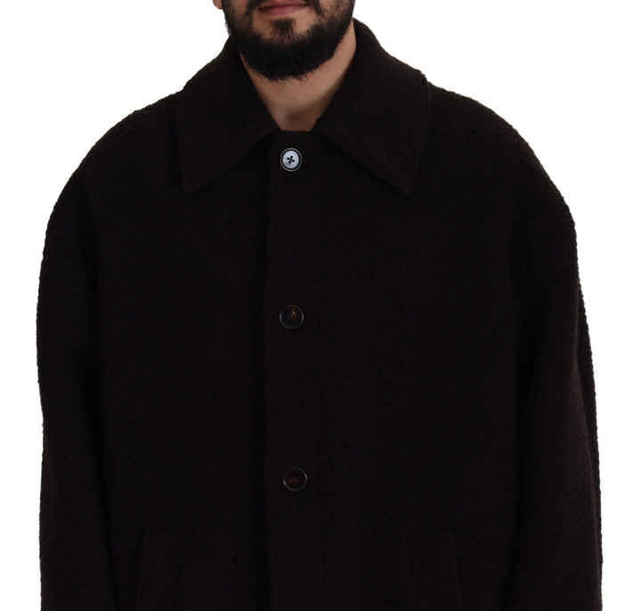 Manteau trench Dolce & Gabbana noir en alpaga à boutons