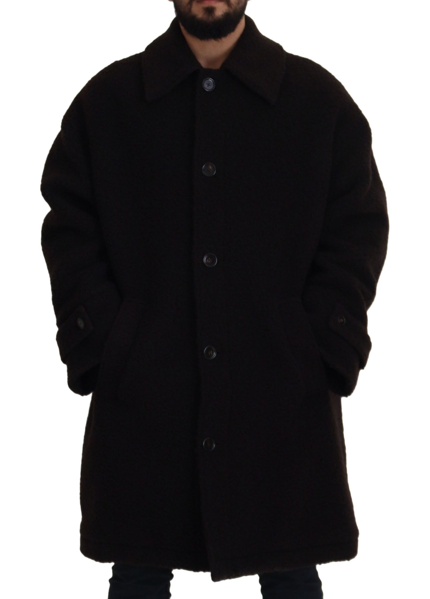Manteau trench Dolce & Gabbana noir en alpaga à boutons