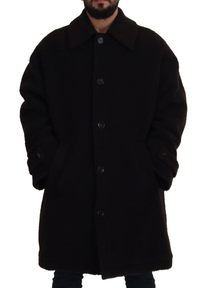 Manteau trench Dolce & Gabbana noir en alpaga à boutons