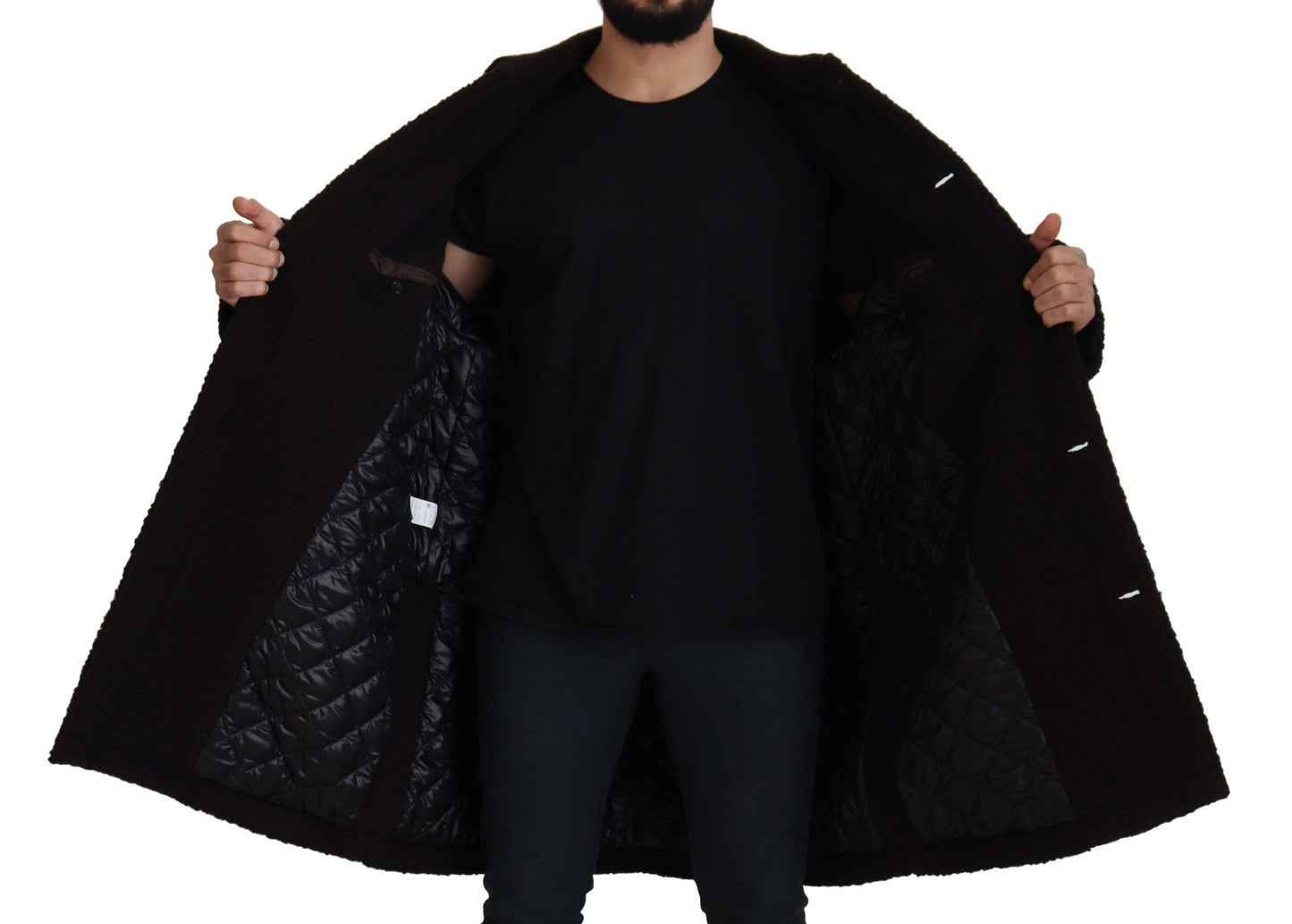 Manteau trench Dolce & Gabbana noir en alpaga à boutons