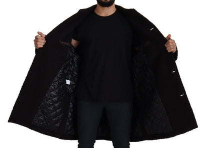 Manteau trench Dolce & Gabbana noir en alpaga à boutons