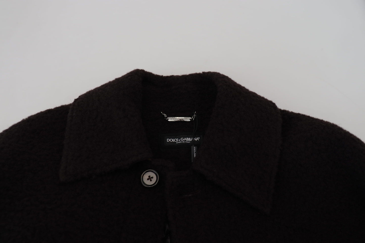 Manteau trench Dolce & Gabbana noir en alpaga à boutons