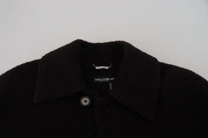 Manteau trench Dolce & Gabbana noir en alpaga à boutons