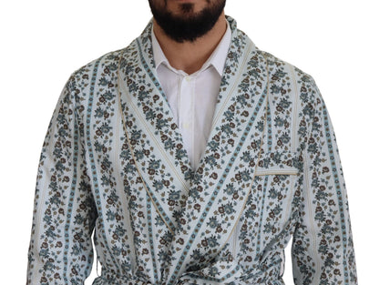 Veste-manteau Dolce & Gabbana en coton bleu à fleurs