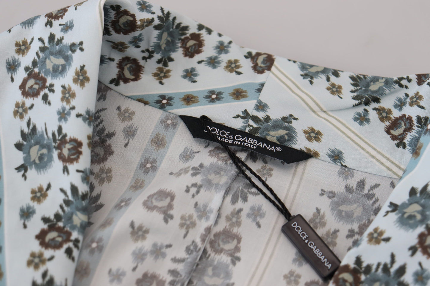 Veste-manteau Dolce & Gabbana en coton bleu à fleurs