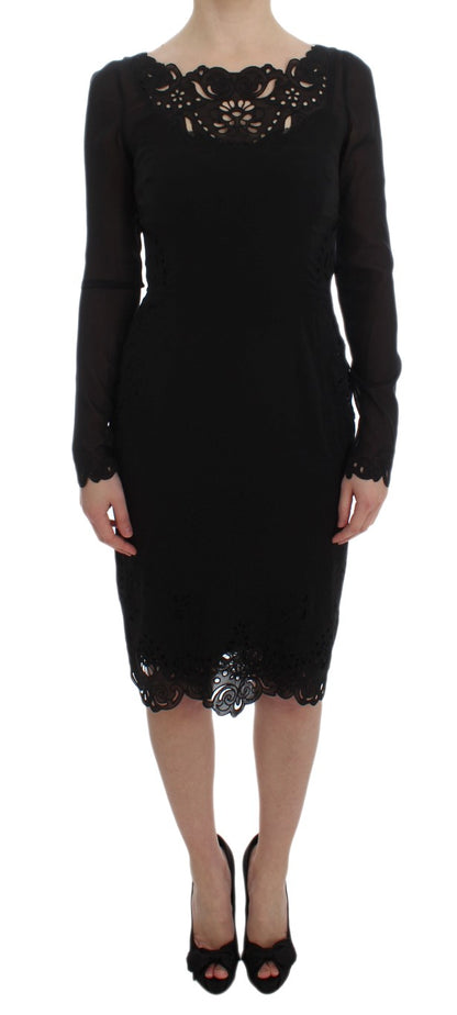 Robe fourreau Dolce & Gabbana en soie noire stretch
