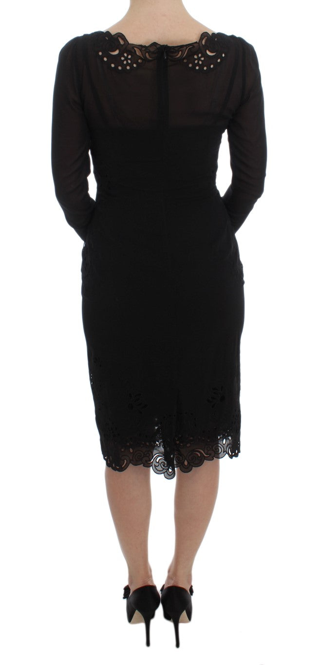 Robe fourreau Dolce & Gabbana en soie noire stretch