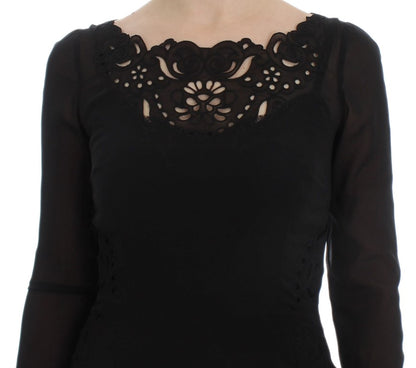 Robe fourreau Dolce & Gabbana en soie noire stretch