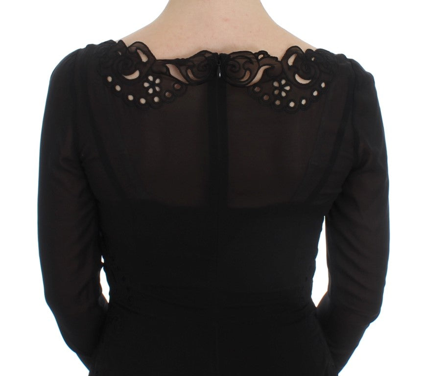 Robe fourreau Dolce & Gabbana en soie noire stretch