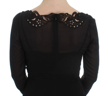 Robe fourreau Dolce & Gabbana en soie noire stretch