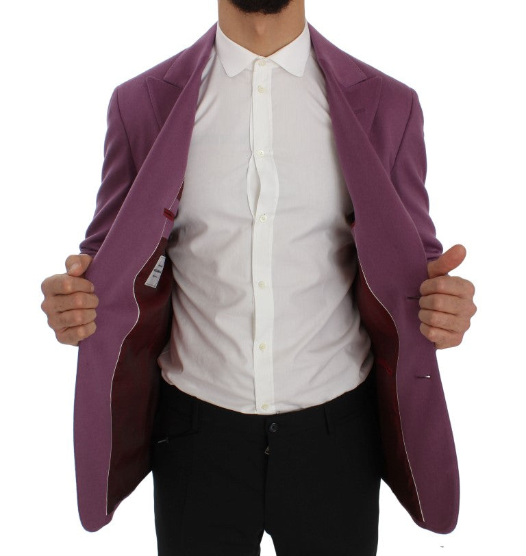 Veste Blazer Ajustée en Cachemire Violet Dolce & Gabbana