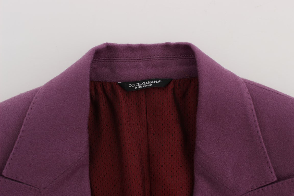Veste Blazer Ajustée en Cachemire Violet Dolce & Gabbana