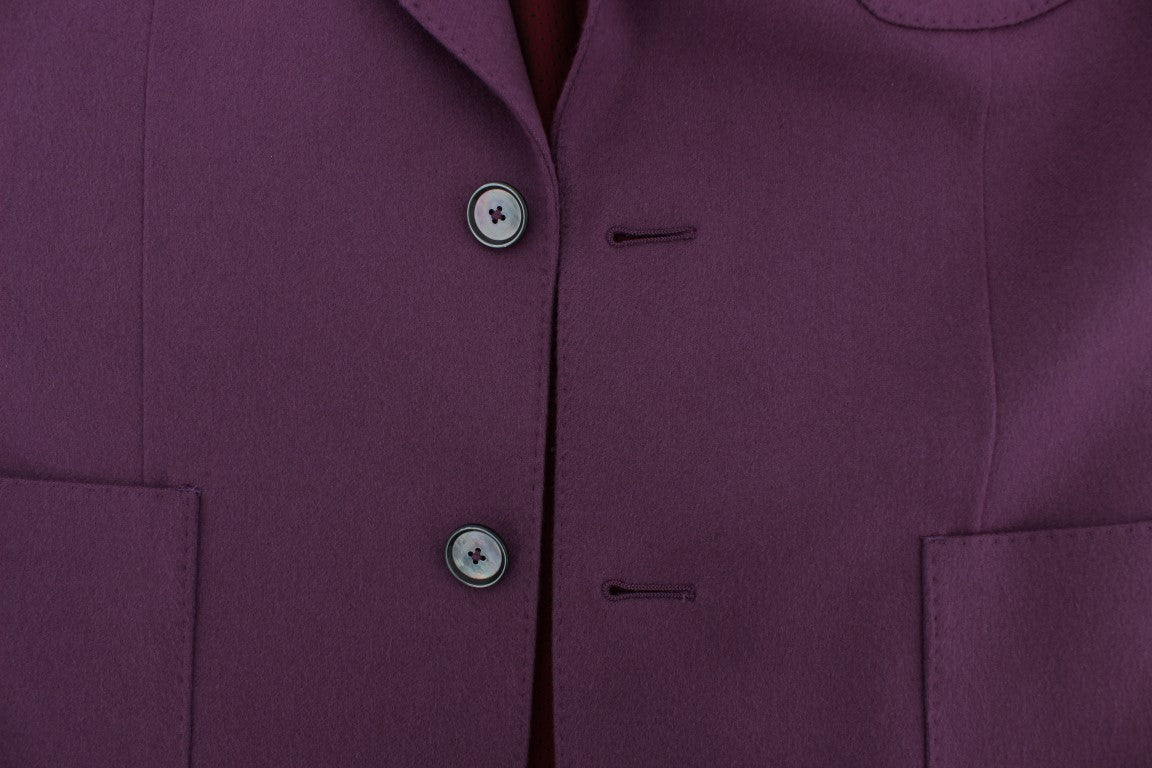 Veste Blazer Ajustée en Cachemire Violet Dolce & Gabbana