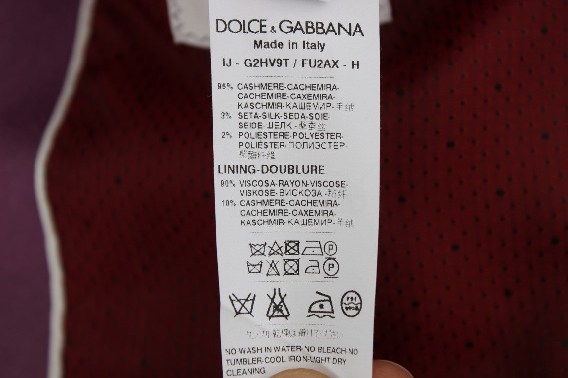 Veste Blazer Ajustée en Cachemire Violet Dolce & Gabbana