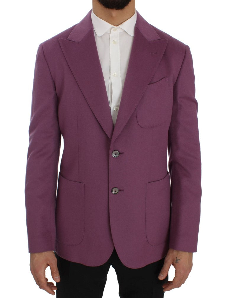 Veste Blazer Ajustée en Cachemire Violet Dolce & Gabbana
