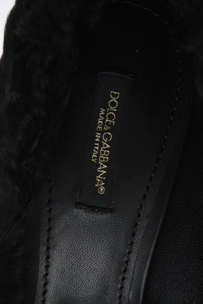 Escarpins en cuir d'agneau et fourrure Xiangao noirs Dolce & Gabbana