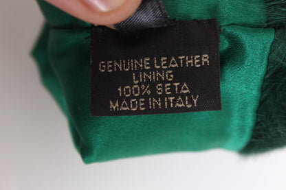 Gants longs en cuir vert et fourrure Xiangao Dolce & Gabbana