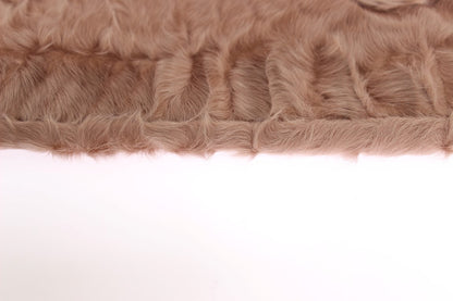 Gants longs en fourrure Xiangao en suède beige Dolce & Gabbana