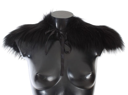 Écharpe col en fourrure de renard noire Dolce & Gabbana