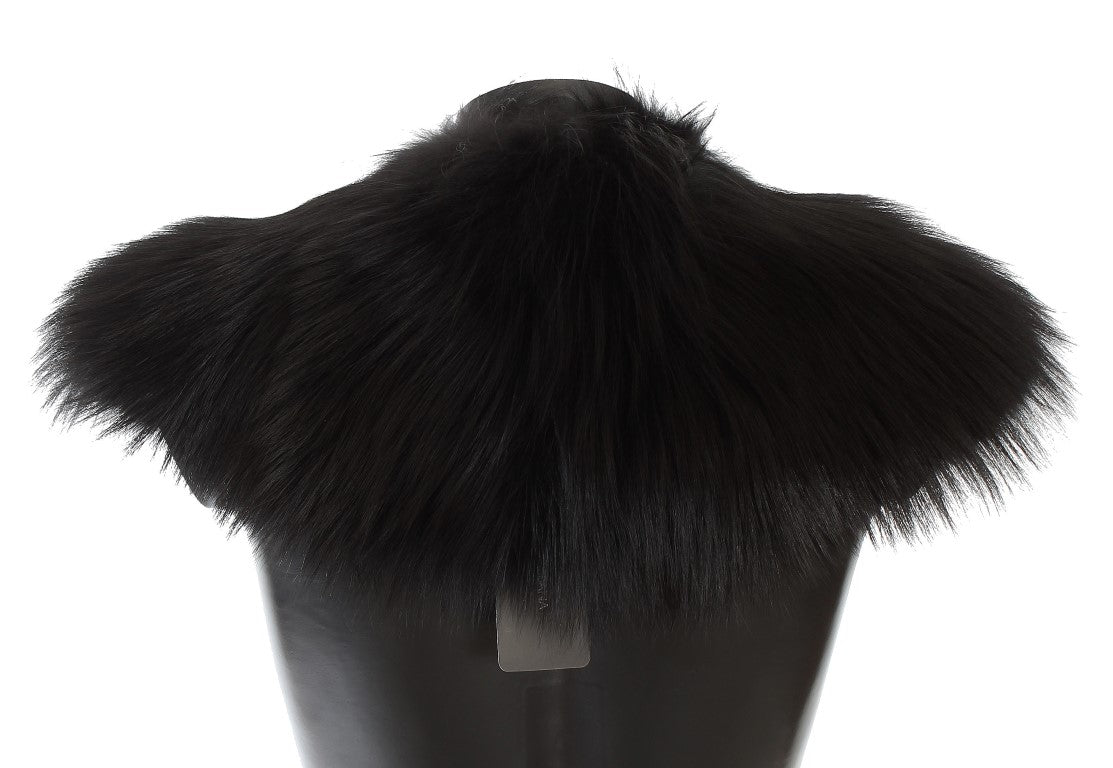 Écharpe col en fourrure de renard noire Dolce & Gabbana