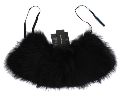 Écharpe col en fourrure de renard noire Dolce & Gabbana