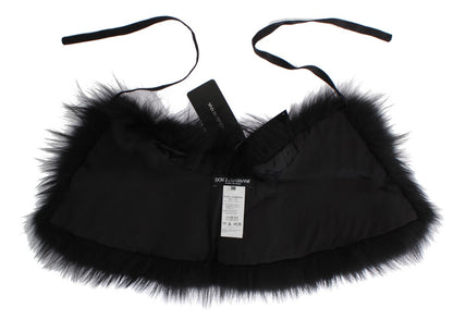 Écharpe col en fourrure de renard noire Dolce & Gabbana