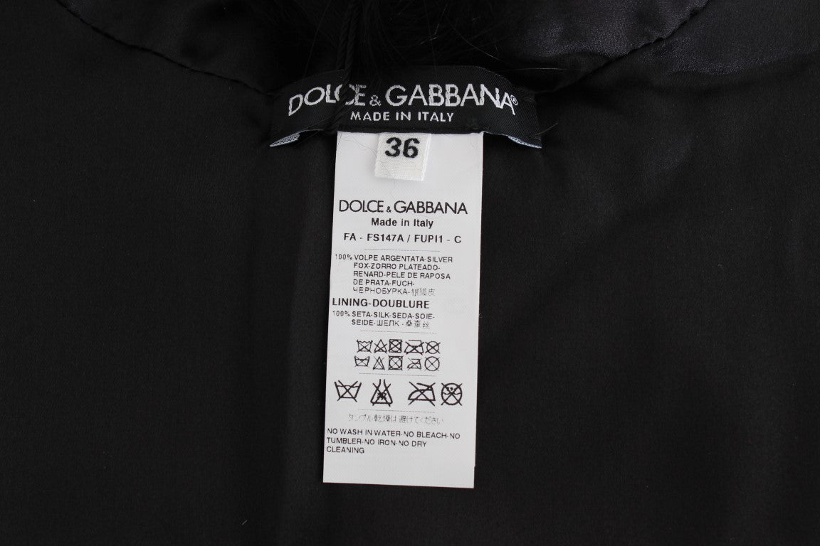 Écharpe col en fourrure de renard noire Dolce & Gabbana