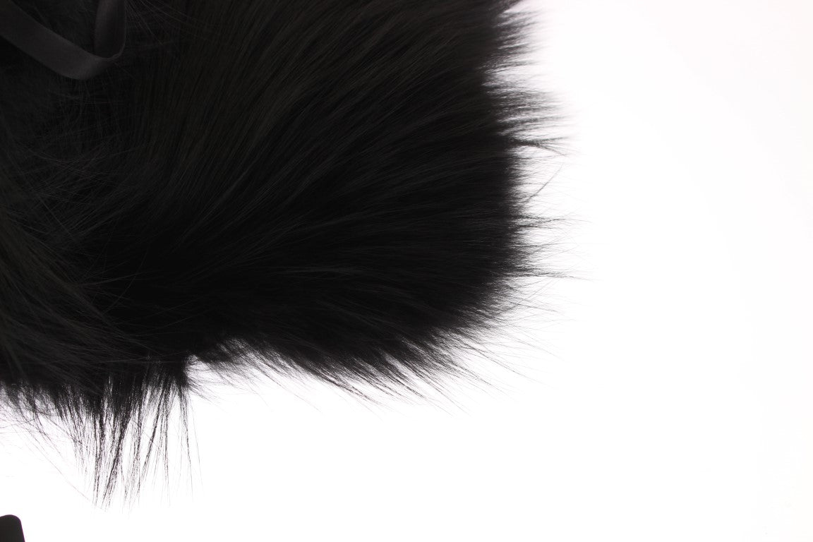 Écharpe col en fourrure de renard noire Dolce & Gabbana
