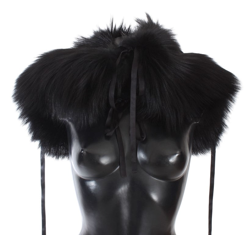 Dolce & Gabbana Colier-écharpe en fourrure de renard noire