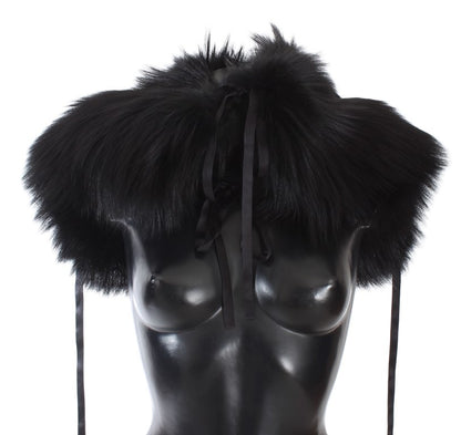 Dolce & Gabbana Colier-écharpe en fourrure de renard noire