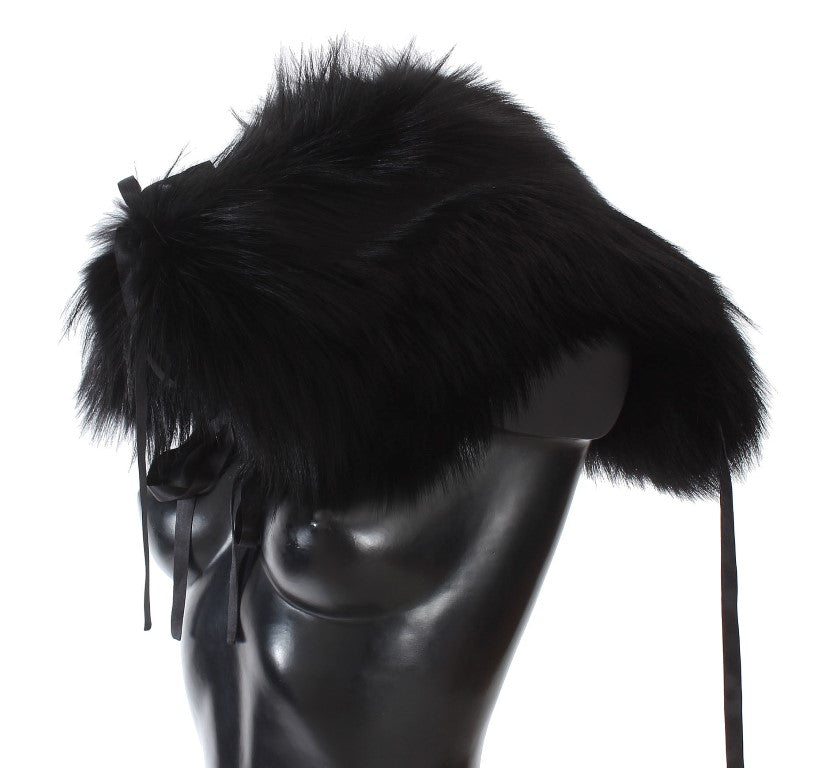 Dolce & Gabbana Colier-écharpe en fourrure de renard noire