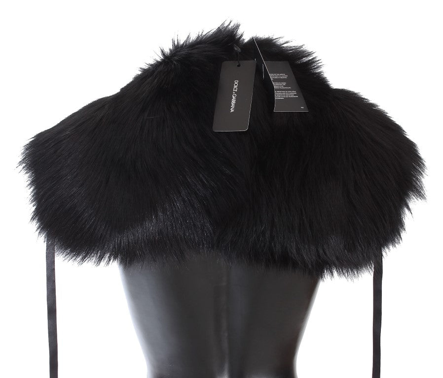 Dolce & Gabbana Colier-écharpe en fourrure de renard noire