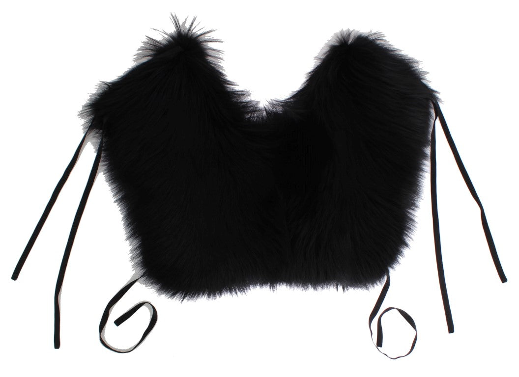 Dolce & Gabbana Colier-écharpe en fourrure de renard noire