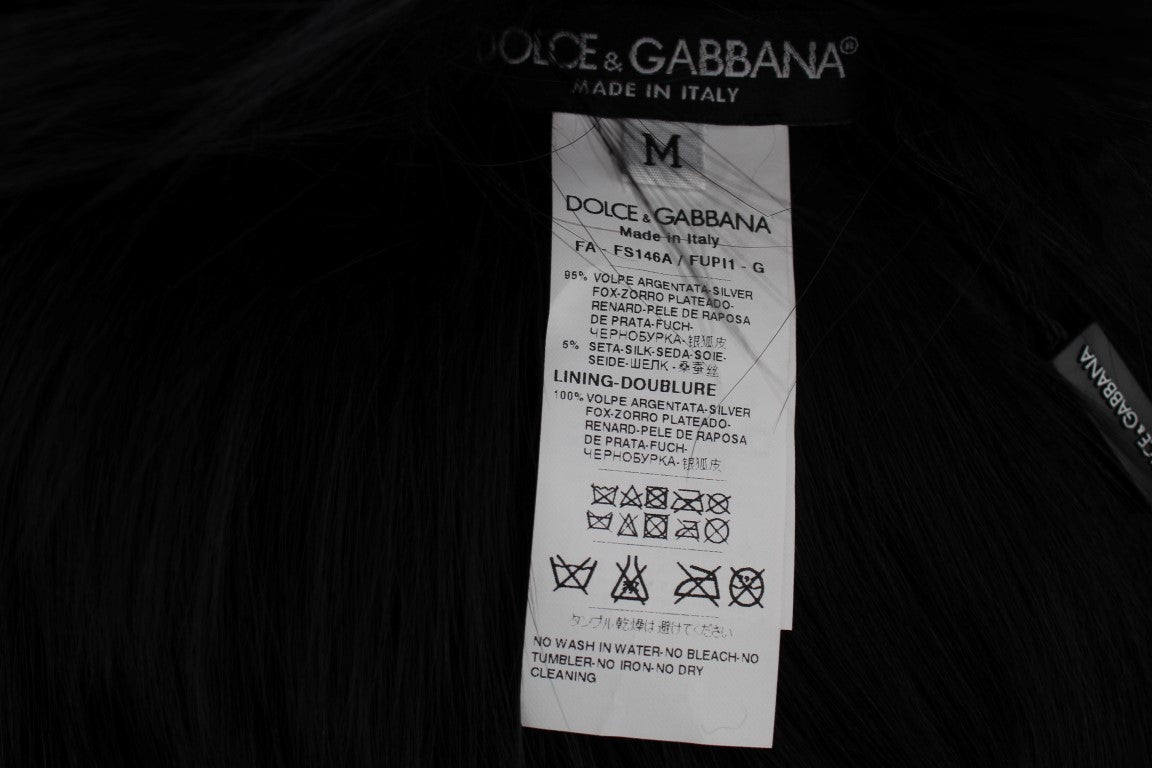 Dolce & Gabbana Colier-écharpe en fourrure de renard noire