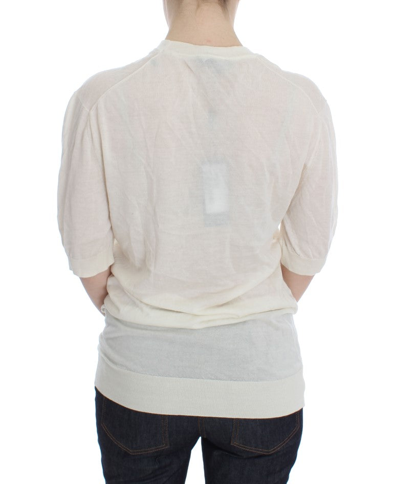 Dolce & Gabbana Pull 100 % Cachemire Blanc