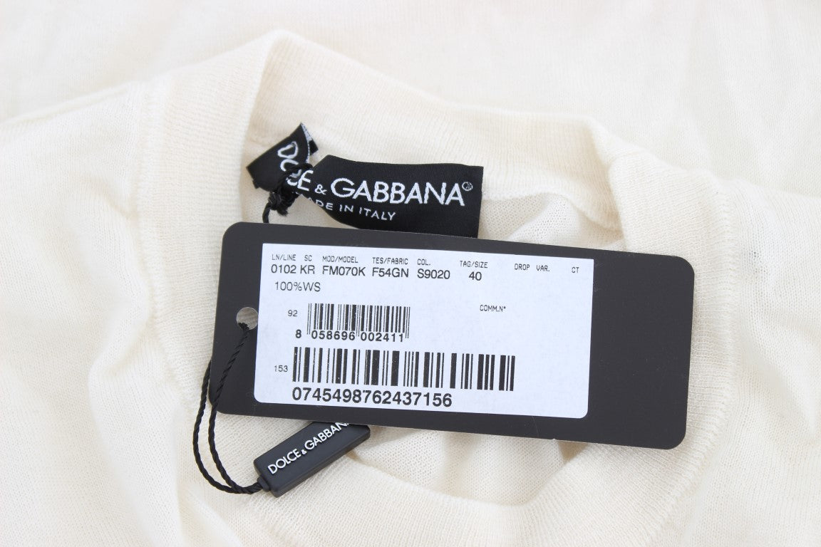 Dolce & Gabbana Pull 100 % Cachemire Blanc