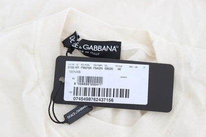 Dolce & Gabbana Pull 100 % Cachemire Blanc